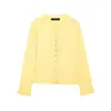Popular Normcore Europeo y Americano Amazon Aliexpress Elegante Ropa de Trabajo Versátil Chaqueta de Punto Decorativa para Superponer con Volantes para Mujer
