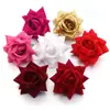 Flor de Cabeza de Rosa de Terciopelo Sintético para Ramillete, Flor de Cabeza, Accesorios para el Cabello, Accesorios de Fotografía, Decoración de Bodas, Materiales DIY