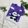 Bolsa de Tricô Ins Desenho Panda Feminina Moda para Carregar na Mão Grande Capacidade Bolsa de Ombro Bolsa Transversal Bolsa