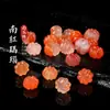 Ágata Roja del Sur Flor de Hielo Cuentas Sueltas Cristal Natural Cuentas Calabaza Pulsera de Cuentas Accesorios para Joyería DIY Más Vendido en Transmisión en Vivo