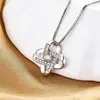 Collar de Trébol de Cuatro Hojas Estilo Coreano, Lujo Ligero, Nicho, Gama Alta, Creativo, Cadena para Clavícula Totalmente Diamantada, Moda para Mujer, Joyería al por Mayor Transfronteriza