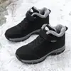 Novos Sapatos Masculinos para Idosos para Outono e Inverno, Cano Alto, Forrados com Lã, Sapatos de Algodão Espessados, Sapatos Esportivos Antiderrapantes para Caminhada, Botas de Neve para Mãe, Sapatos de Casal