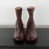 Botas femininas estilo Martin, de cano curto, com tira única, novo estilo outono/inverno, bico redondo, zíper lateral, salto médio a grosso, botinhas de couro legítimo