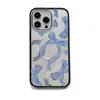 Suministro Exclusivo Transfronterizo de Funda para Teléfono Transparente con Marco Negro y Moño Rayado Azul, Adecuada para Fundas de Teléfono iPhone 17 y Apple 16