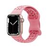 Correa de silicona transpirable con estampado de leopardo para Apple Watch iWatch Series, hebilla de mariposa, color sólido