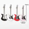 Pingente Criativo Novo Moderno Colorido Esmalte Simulação Guitarra Elétrica Acessório para Chaveiro DIY