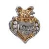 Panjia Nuevo Caliente Oro y Plata Pedrería Amor Trébol de Cuatro Hojas Pato Amarillo Corona Accesorios para Joyería DIY con Cuentas Mano