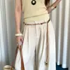 Cinturón Delgado Trenzado con Cuentas Marrones para Mujer Cuerda de Cintura Estilo Retro Bohemio Decoración Cadena de Cintura Accesorios