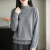 Nuevo Suéter de Punto Hueco Medio Alto Otoño/Invierno 2026 para Mujer, Suéter Holgado Talla Plus, Elegante Top de Manga Larga para Dama