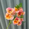 Atacado Transfronteiriço Flores Artificiais Haste Única 3 Galhos 10 Flores Amor-perfeito Jardim Externo Paisagismo Decoração de Pátio Flores Artificiais