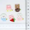 Patche de resina de animalzinho de desenho animado segurando sorvete, gel de resina creme, presilha de cabelo, joias DIY, acessórios de resina
