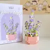 Suculento Ramo de Rosas en Maceta, Planta de Flores Eternas, Juguete Educativo de Ensamblaje, Regalo de Cumpleaños para Niña, Bloques de Construcción al por Mayor