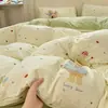 Juego de Cama de Gasa de Doble Capa Clase A de Cuatro Piezas, Muy Hermoso Juego Individual de Tres Piezas para Dormitorio