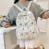 Mochila Feminina Estilo Japonês Ins Nova Fresca Fofa Estampada Tendência Estudante Universitário Grande Capacidade Bolsa Escolar