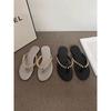 2025 Nuevo Verano Estilo Coreano Flats de Bolas de Acero Chanclas para Mujer para Usar Afuera Chanclas Antideslizantes Suela Suave Zapatos de Playa Modernos