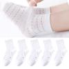 Calcetines para niños de seis dedos para niños y niñas en primavera y verano, calcetines de tubo medio finos para niños de tamaño mediano, calcetines de estudiante blancos para niña bebé