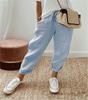 2025 Europa y Estados Unidos transfronterizo Amazon estación independiente pantalones de algodón y lino para mujer bolsillo pantalones casuales elásticos pantalones de mujer