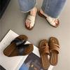 Sandalias romanas sin cordones estilo coreano para mujer, estilo retro, para vacaciones, 2025