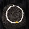 Nuevo Pulsera de Triángulo Plateado Roto Frijol Dorado Queso Chapado en Oro con Cuentas para Mujer Más Vendida Accesorios Transfronterizos Antiestáticos Joyería de Mano