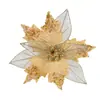 Flores de Natal em malha oca transfronteiriças, flores artificiais, decorações para árvore de Natal, flores preservadas de alta qualidade, enfeites para guirlanda de Natal