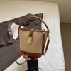 Bolsa Pequena de Contraste de Cores de Luxo para Mulheres 2024 Nova Tendência Popular Bolsa Transversal Moda Super Quente Bolsa de Ombro Estilo Balde