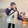 Suéter para meninas primavera e outono 2024 novas roupas infantis médias e grandes estilo ocidental infantil top primavera roupas femininas roupas de primavera 12 anos