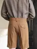 Shorts casuales de cintura alta para hombre para el verano, pantalones casuales de pierna recta no planchables para negocios, pantalones de traje de longitud media estilo Nápoles