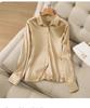 Camisas de Seda para Mujer de Primavera y Verano, Tops de Nicho Estilo Francés con un Aspecto Blanco Puro de Alta Gama, Técnica Suavizante de Seda