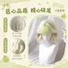 Água com Gás Limão Peruca Cheia Cabelo Curto Cacheado com Mechas Verdes Degradê, Estilo Cremoso, Peruca Lolita Simulada