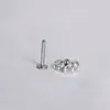 Uña de Labio de Acero Inoxidable Microincrustada Circonita Ojo de Caballo Circonita Uña de Hélice Exterior 1.2 Gruesa Decoración de Labio en Espiral Nueva Venta al por Mayor Perforación