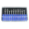 Yunbei 3-6 mm Lima Rotatoria Talla de Raíz Cuchillo de Talla Cabezal de Rectificado de Doble Patrón 10 Piezas Lima de Pulido para Talla de Madera Cabezal de Rectificado de Aleación