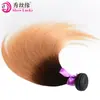 Extensiones de Cabello Humano Europeas y Americanas Color Degradado Ombre 1B/27 # Paquetes de Cabello Humano Liso