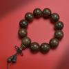 Pulsera Natural Yin Hundimiento Seda Dorada Nanmu 108 Pulsera de Material Verde Ébano Cuentas de Buda Sándalo Cuentas de Rosario Pulsera para Hombres y Mujeres Agarrar