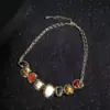 Explosiones Transfronterizas Retro Nicho Collar Pulsera de Piedra Irregular Personalidad Accesorios con Sentido de Diseño Cyberpunk