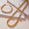 Europeo y americano punk material de cobre pulsera cubana collar chapado oro 18k cadena gruesa traje hip hop para hombres y mujeres ventas directas de fábrica