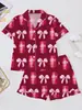 Comércio Exterior Transfronteiriço Novo Estilo Pijama Feminino Quatro Estações Conjunto Shorts de Manga Curta Cardigã Pijama Infantil Estampado