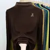 Camiseta Base Negra de Cuello Alto Medio para Mujer, Nueva Colección Otoño e Invierno 2025, Ajuste Delgado, Cálida, Elegante, Versátil, de Canalé, Manga Larga
