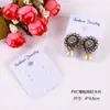 Tarjeta para aretes de terciopelo de punto azul oscuro PVC terciopelo gancho se puede colgar aretes traseros empaque de exhibición de aretes tarjeta