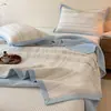 Cubrecama de algodón de doble cara, pieza única, sábana acolchada gruesa de algodón puro, apto para todas las estaciones, protector de colchón antideslizante para tatami