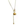 Colar de Elefante Dourado Gordinho Estilo Chinês para Mulheres, Pingente de Corrente Clavicular de Luxo Leve Retrô de Nicho, Corrente de Aço Titânio, Não Desbota, Atacado
