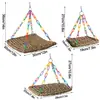 Explosiones Transfronterizas Hamaca de Loro Decoración de Jaula de Pájaro Rompecabezas Cadena Arcoíris Hamaca Accesorios de Decoración de Jaula de Pájaro Plataforma para Loro