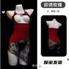 Lingerie Noturna Que Vai Fundo na Noite, Vestido Sedutor de Renda Rosa com Gola Halter Transparente, Revelando o Peito de Forma Sexy e Provocante, Roupa de Dormir de Puro Desejo