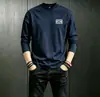 Nueva Camiseta de Manga Larga de Otoño para Hombre Versátil de Marca de Moda Cuello Redondo Superior Moda Transpirable Amigable con la Piel Capa Base Ropa de Hombre Camiseta