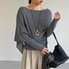Xale Capa Assimétrico Conjunto Falso de Duas Peças Feminino Outono Novo Estilo Moda Coreana Cardigan de Tricô Manga Longa Assimétrica