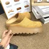 Tamancos Plataforma de Couro Macio Fosco com Solado Grosso para Mulheres, Sapatos Slip-On Versáteis de Couro Macio Retrô para Mulheres Baixinhas Aumentarem a Altura