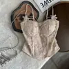 Camisola Rosa Jacquard Francés Impresionante Patchwork de Encaje Camisola de Verano para Mujer