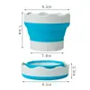 Lavador de Plumas Plegable Cubo Retráctil de Silicona Portátil Pequeño Lavador de Plumas para Niños Cubo Lavador Multifuncional para Plumas de Arte