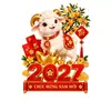 Tiktok Vietnam Año Nuevo Decoración de Vidrio Roja 2027 Pegatina de Vidrio Lingotes de Oro Oveja Pequeña Adhesivo Estático Venta al por Mayor