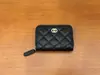 Cartera Popular Transfronteriza para Mujer Estilo Pequeña Fragancia Rombo Clásico Hueco Moda Versátil Piel de Oveja Cuero Genuino Billetera para Mujer