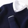 Suéter puro acolchado con cuello en V para hombre, suéter de punto suelto, otoño e invierno, nueva camisa básica informal de negocios, una generación de cabello